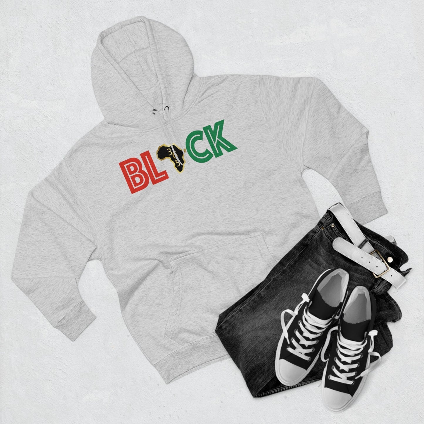 Black 365 Unisex Premium Pullover Hoodie Hoodie Printify
