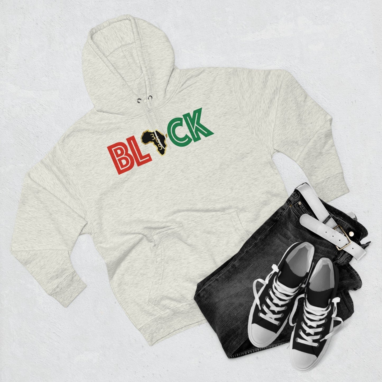 Black 365 Unisex Premium Pullover Hoodie Hoodie Printify 