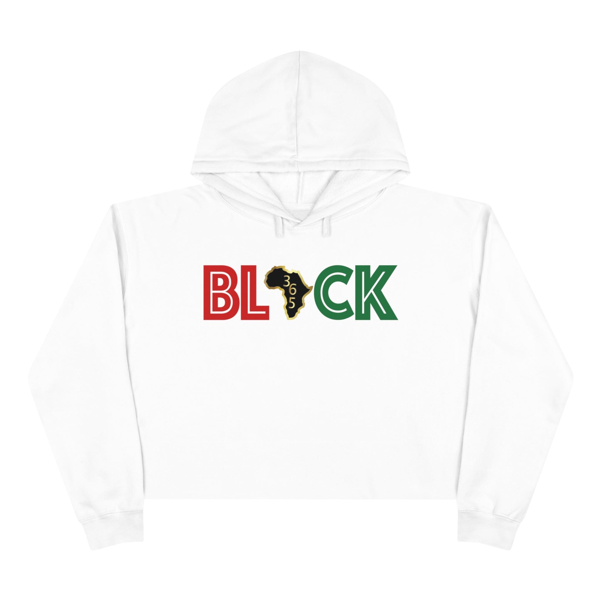 Black 365 Crop Hoodie Hoodie Printify White S 