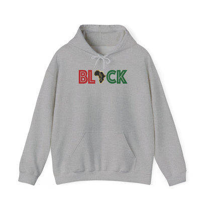 Black 365 Pride Hoodie — BLCK Graphic with Africa Outline