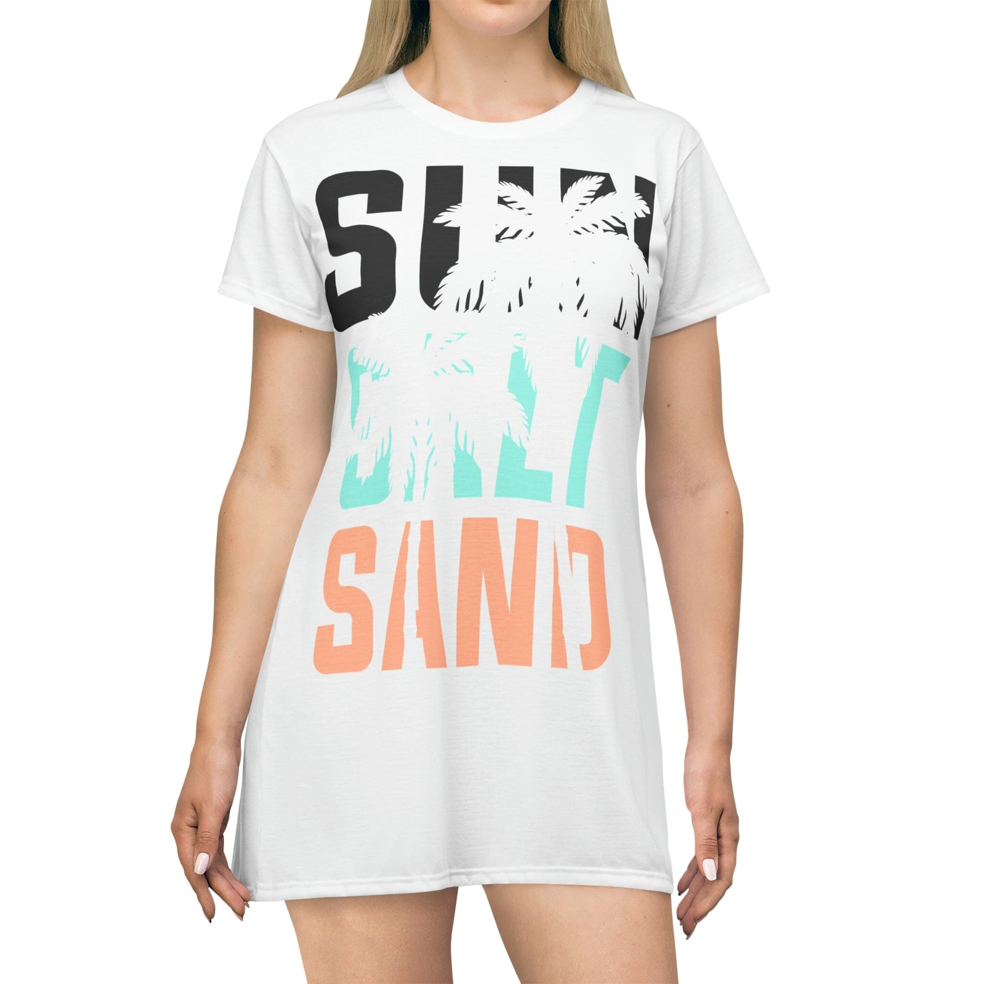 Sun Salt Sand T-Shirt Dress All Over Prints Printify 