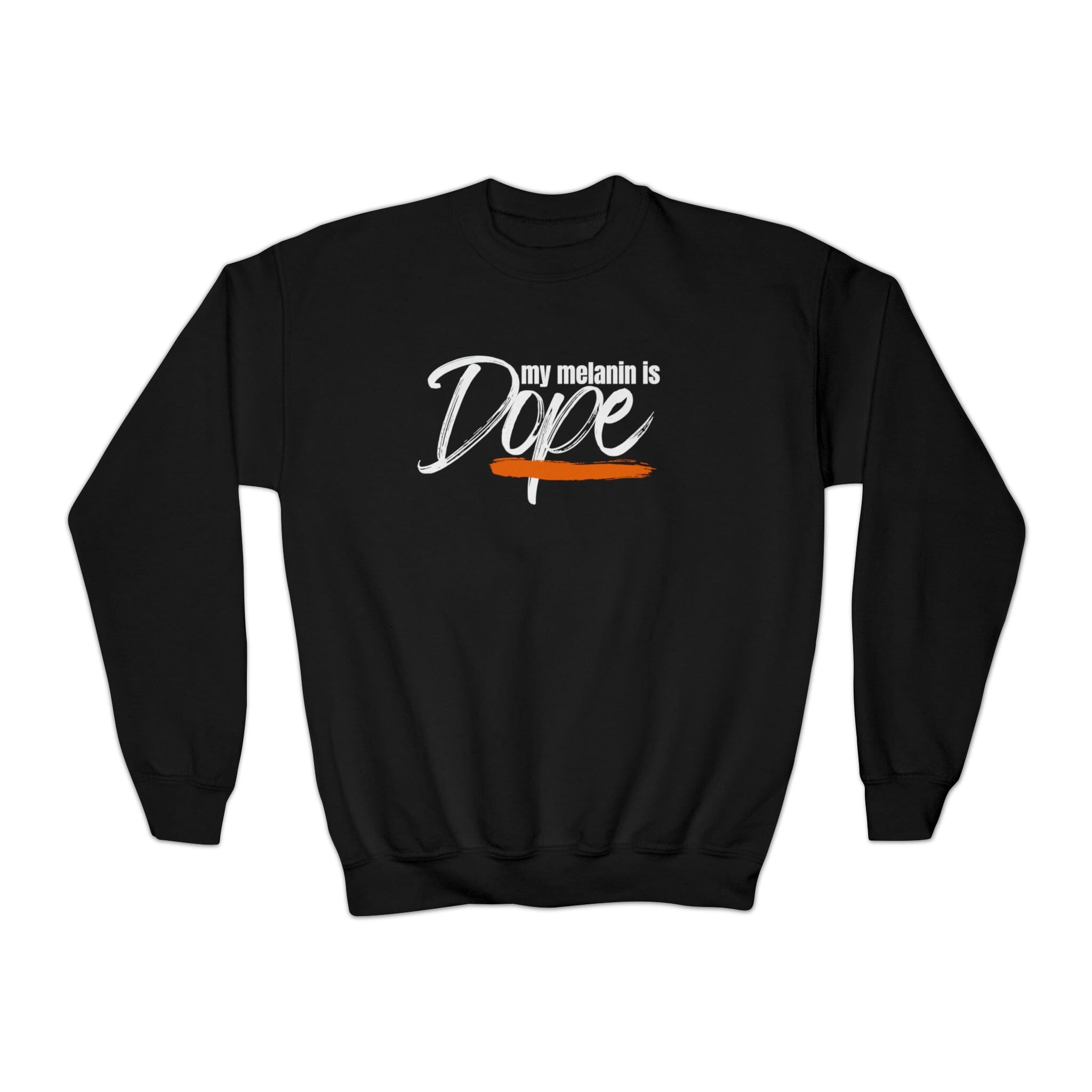 My Melanin is Dope Youth Crewneck Sweatshirt Kids clothes Printify 
