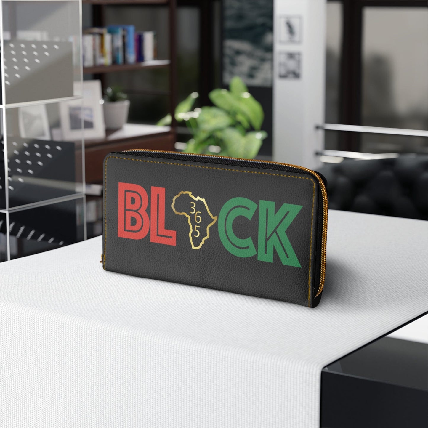 Black 365 Zipper Wallet Accessories Printify 