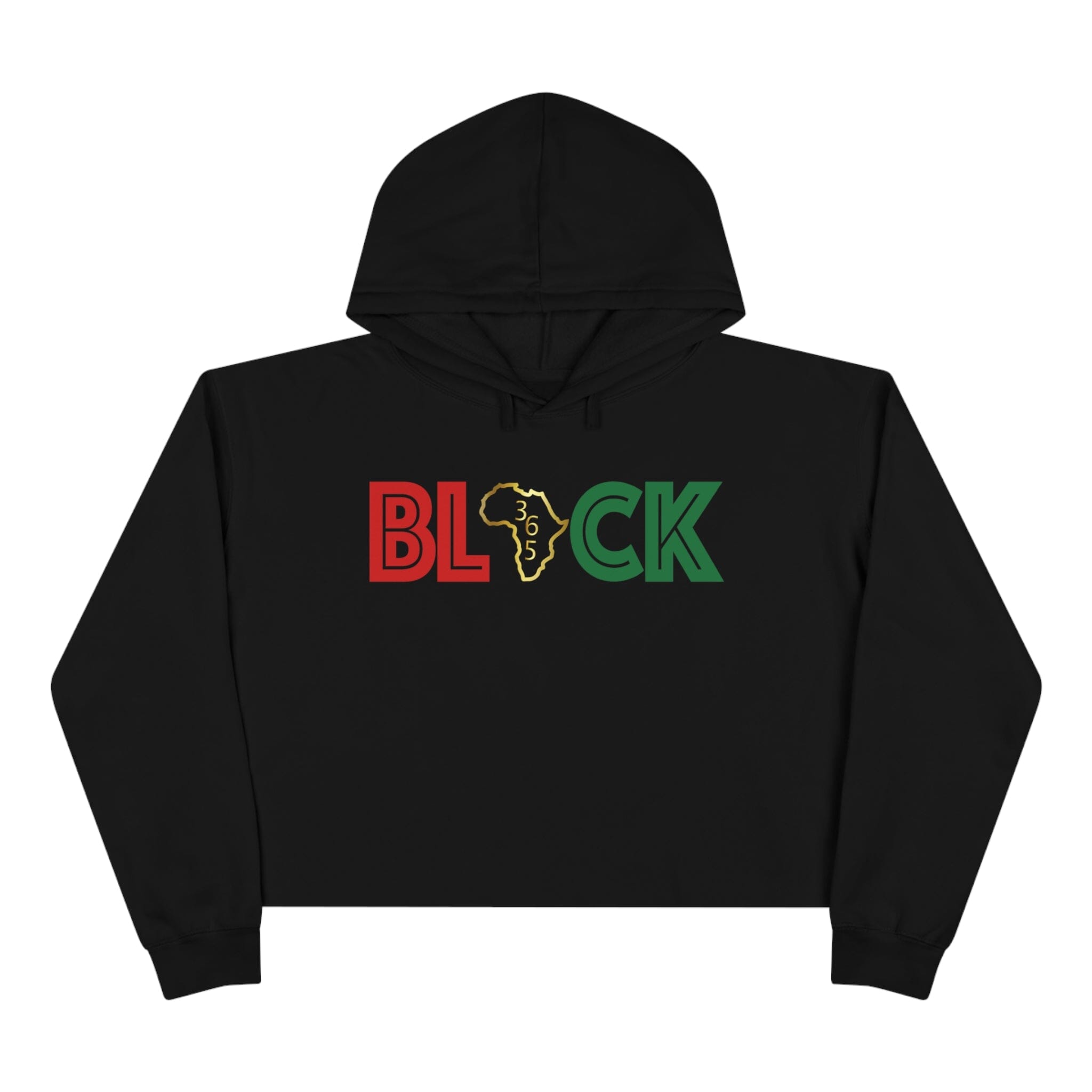 Black 365 Crop Hoodie Hoodie Printify Black S 