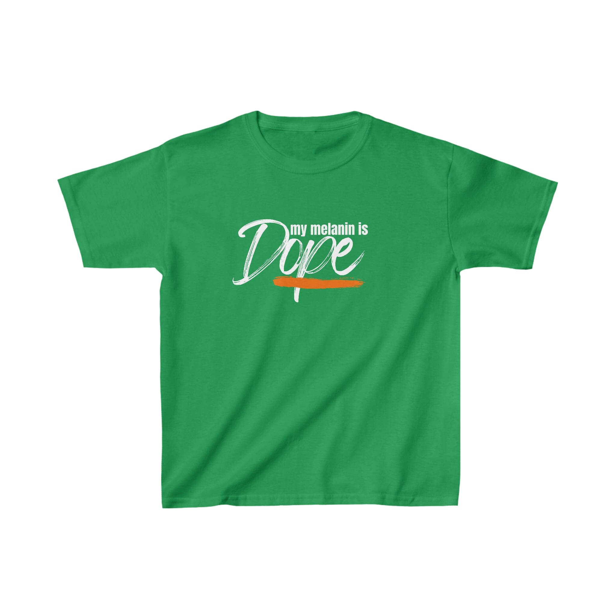 My Melanin is Dope Kids Heavy Cotton™ Tee Kids clothes Printify XS Irish Green 