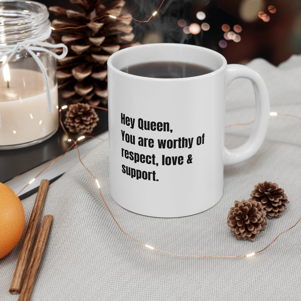 Hey Queen Valentine Ceramic Mug 11oz Mug Printify 
