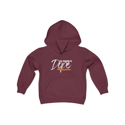 My Melanin is Dope Youth Heavy Blend Hooded Sweatshirt Kids clothes Printify Maroon S 