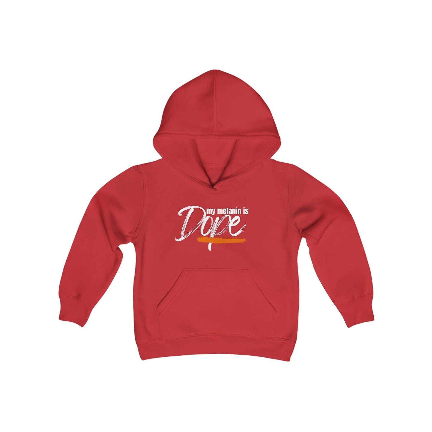 My Melanin is Dope Youth Heavy Blend Hooded Sweatshirt Kids clothes Printify Red S 