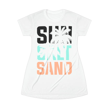Sun Salt Sand T-Shirt Dress All Over Prints Printify XS 