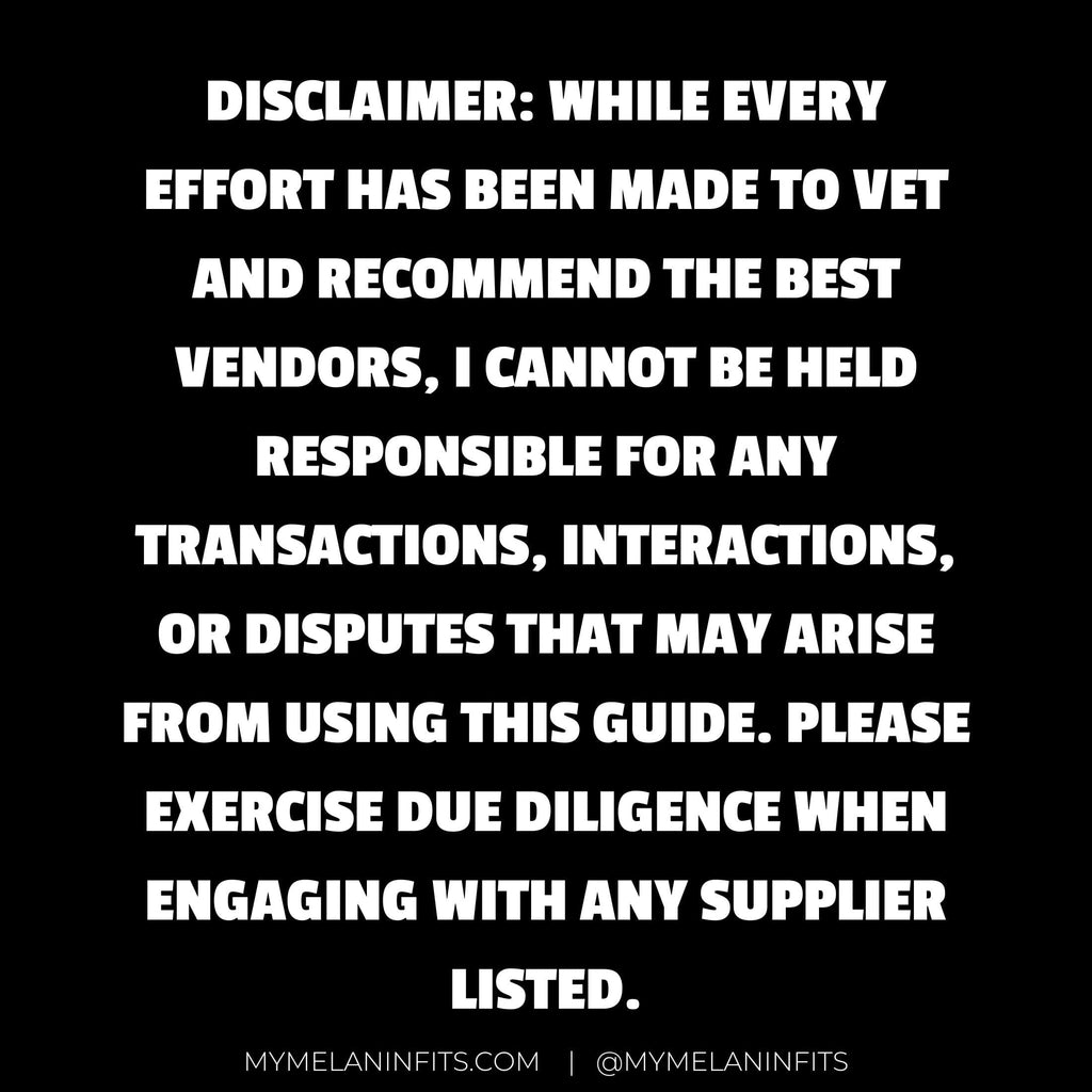Ultimate Creatives Resource Guide - Vendors List for Creative Business Owners Digital Download My Melanin Fits 