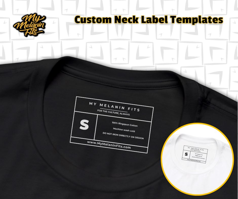 Custom Neck Label Templates My Melanin Fits 