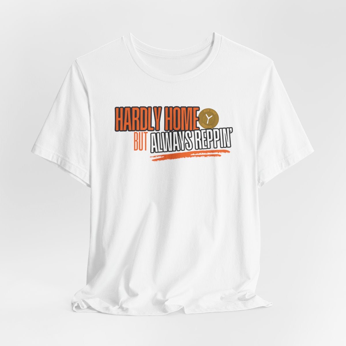 Hardly Home But Always Reppin' Tee | Retro Gold Subway Token Graphic T-Shirt