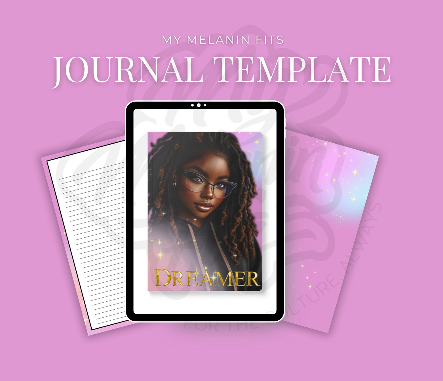 Dreamer Journal Cover Bundle | Melanin Art Journal Template | Black Women PNG | Print on Demand | Done for You Journal Covers