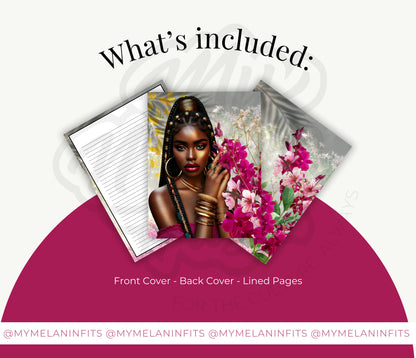 Mindfulness Journal Cover Bundle | Melanin Art Journal Template | Black Women PNG | Print on Demand | Done for You Journal Covers