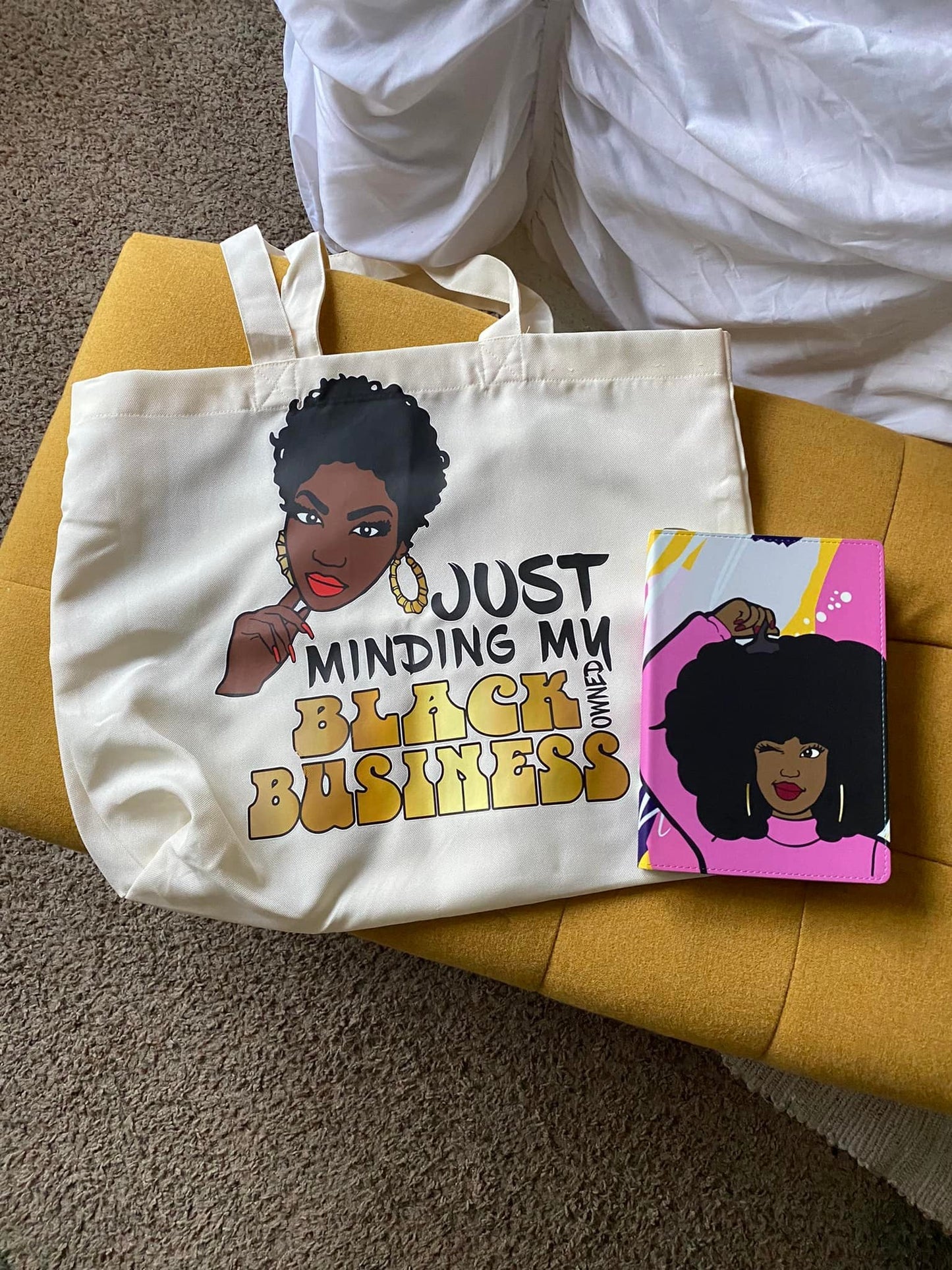 Minding My Black Owned Business Tote Bag My Melanin Fits 