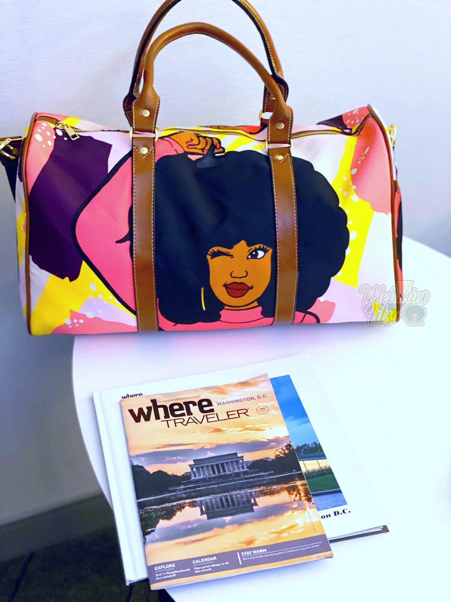 Melany Travel Bag Travel bag My Melanin Fits Macchiato Small 