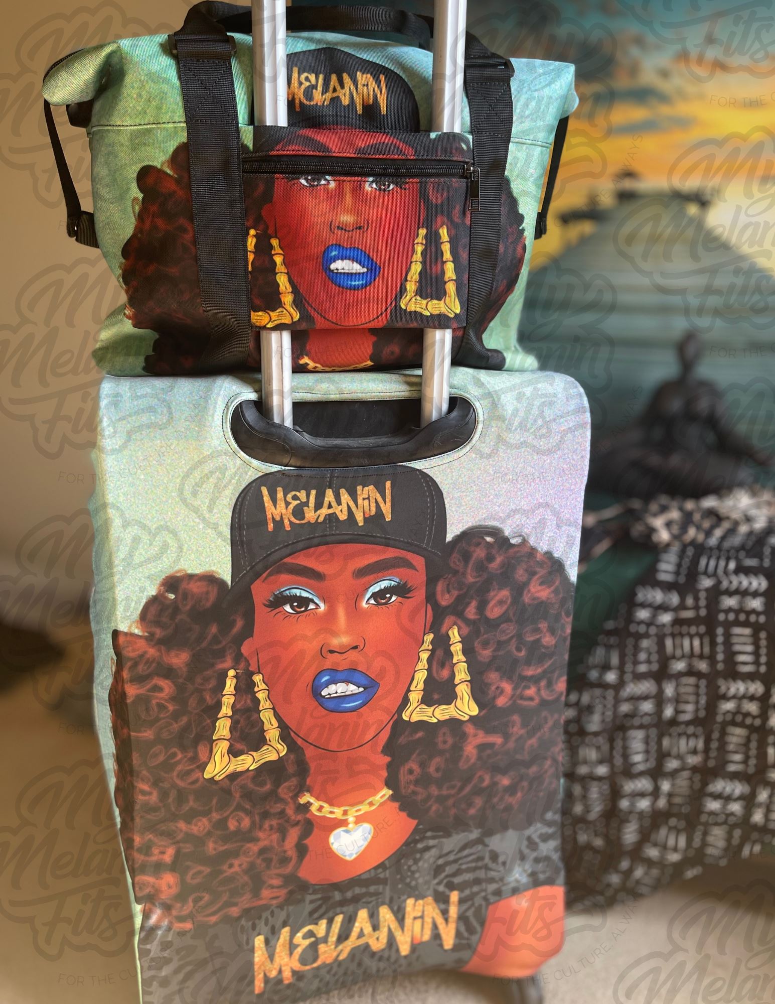 Zaxi Luggage Cover Luggage Covers My Melanin Fits 